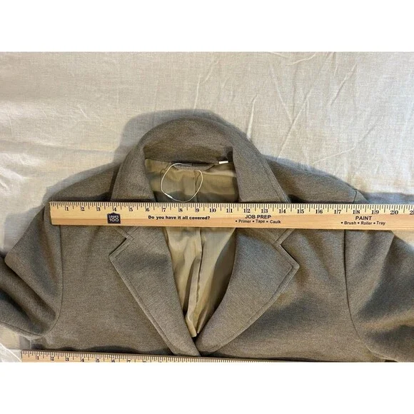 Uniqlo U Chester Beige Belted Stretch Jersey Duster Long Coat Size L Minimalist - Picture 13 of 16